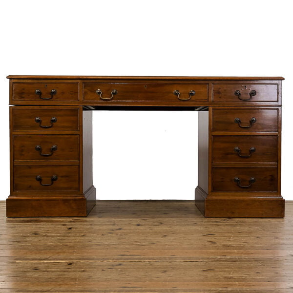 M-5007 Large 20th Century Pedestal Writing Desk Penderyn Antiques (1)