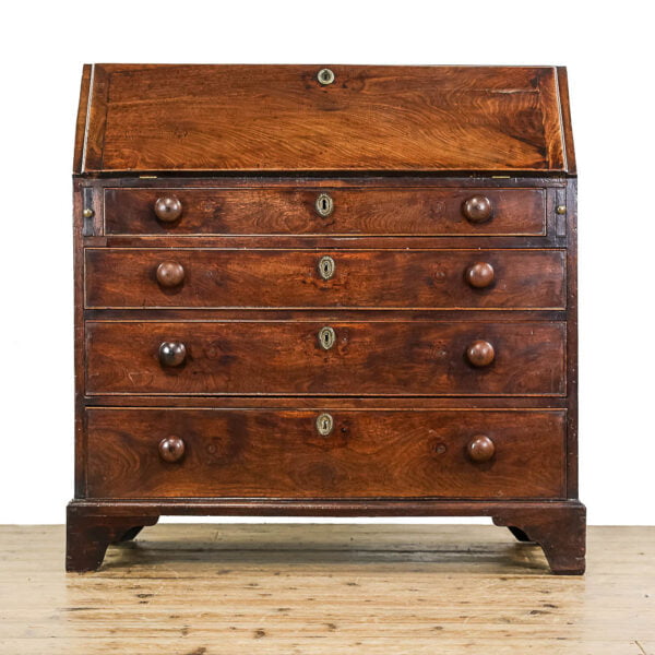 M-5026 Antique Georgian Mahogany Bureau Penderyn Antiques (6)