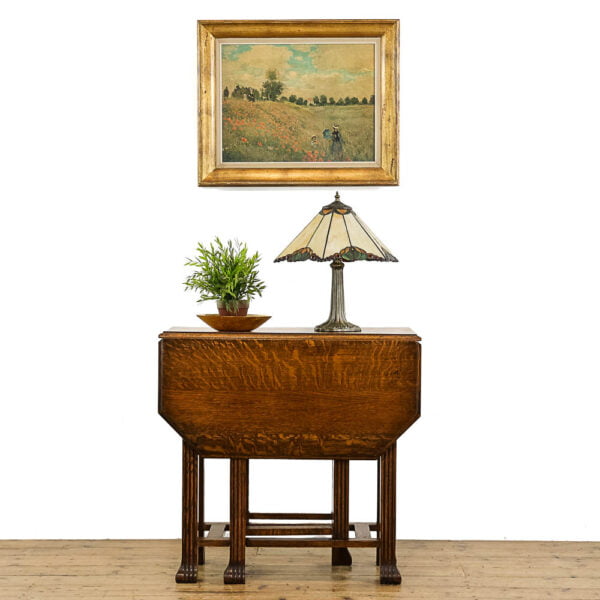 M-5029 Antique Oak Gate Leg Side Table Penderyn Antiques (9)