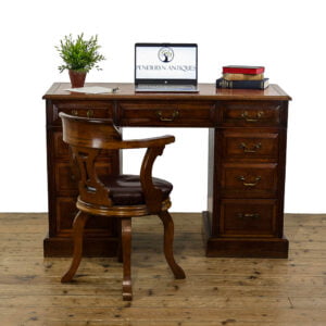M-5035 Antique Victorian Oak Twin Pedestal Desk Penderyn Antiques (1)