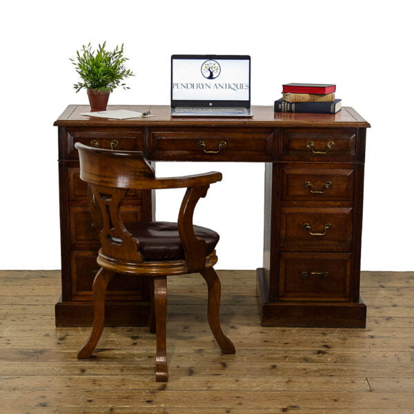 M-5035 Antique Victorian Oak Twin Pedestal Desk Penderyn Antiques (1)