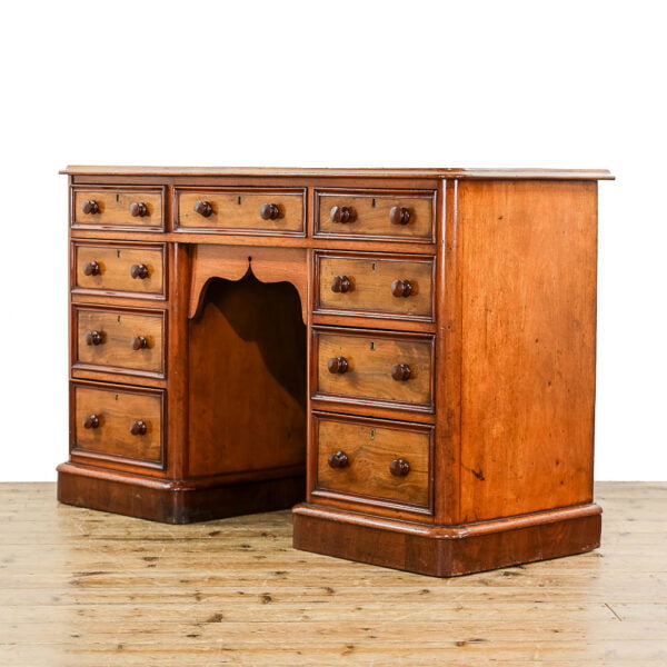 M-5037 Antique Edwardian Mahogany Pedestal Writing Desk Penderyn Antiques (1)