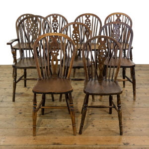 M-5038 Antique Set of Nine Wheelback Dining Chairs Penderyn Antiques (1)
