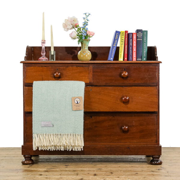 M-5046 Antique Victorian Mahogany Chest of Drawers Penderyn Antiques (1)