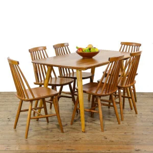 M-5051 Vintage Ercol Style Table with Set of Six Chairs Penderyn Antiques (1)