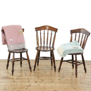 M-5052 Set of Three Antique Elm Penny Chairs Penderyn Antiques (1)