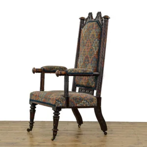 Antique 19th Century Upholstered Gothic Armchair