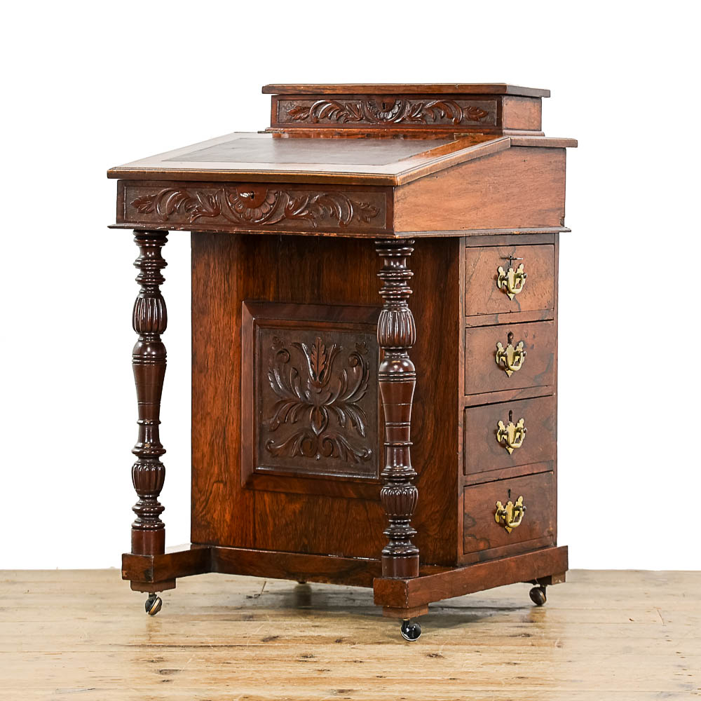 Antique Victorian Rosewood Davenport Desk