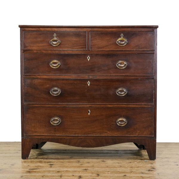 M-5057 Antique Georgian Mahogany Chest of Drawers Penderyn Antiques 1