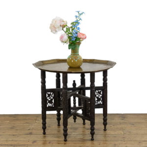 M-4129b Indian Brass Folding Tray Top Table Penderyn Antiques (1)
