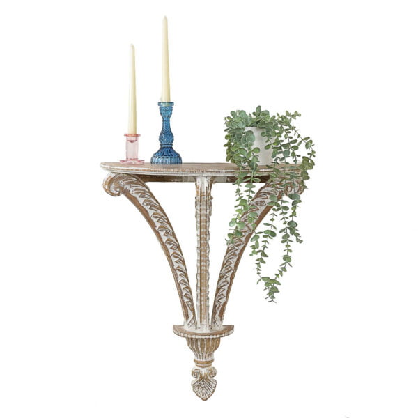 M-5059 Vintage Painted Wall Sconce Shelf Penderyn Antiques (1)