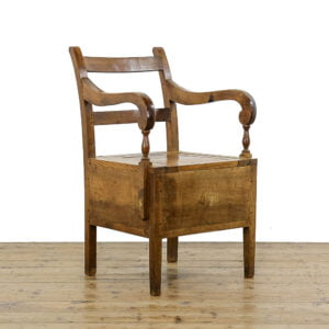 M-5070 Antique 19th century Oak Commode Armchair Penderyn Antiques (1)