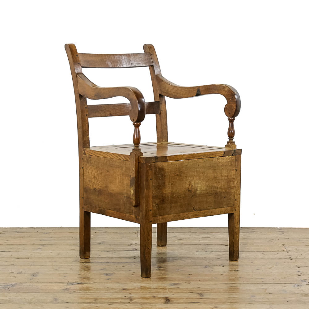Antique 19th century Oak Commode Armchair