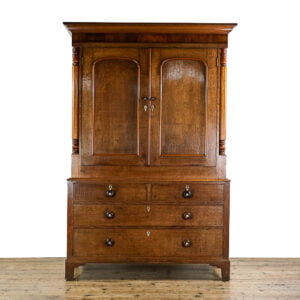 M-5082 Antique Victorian Welsh Oak Linen Cupboard Penderyn Antiques (1)