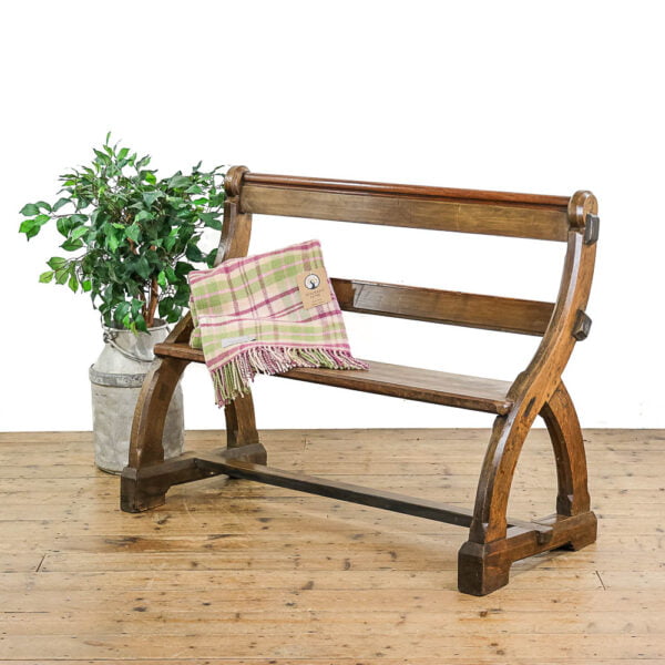 M-5089 Antique Gothic Church Bench Penderyn Antiques (1)