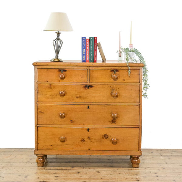 M-5101 Antique Victorian Pine Chest of Drawers Penderyn Antiques (1)
