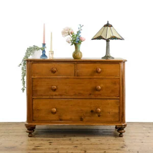 M-5123 Antique Victorian Pine Chest of Drawers Penderyn Antiques (1)