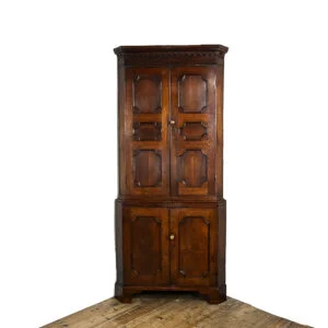 M-5133 19th Century Antique Oak Corner Cupboard Penderyn Antiques (1)