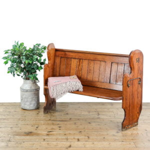 M-4225 Antique Pitch Pine Church Pew Penderyn Antiques (1)