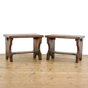 M-5015 Pair of Rustic Small Side Tables or Stools Penderyn Antiques (1)
