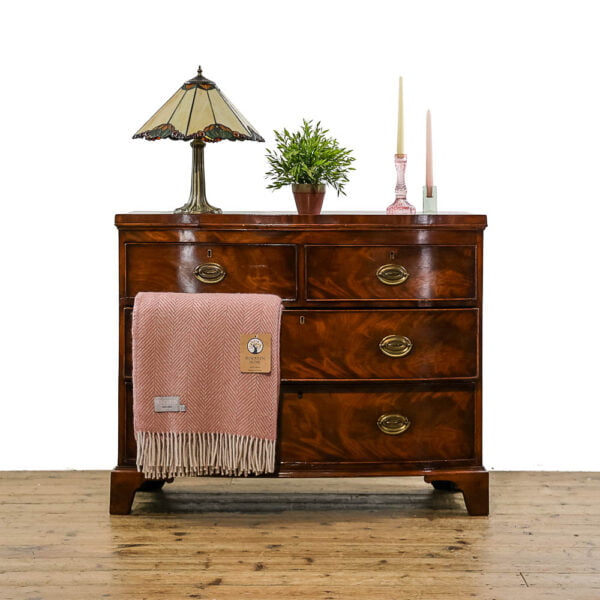 M-5143 Mahogany Bow Front Chest of Drawers Penderyn Antiques (1)