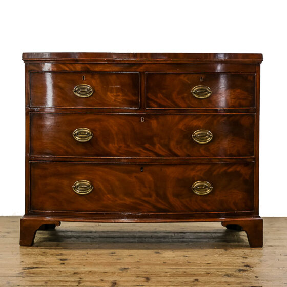 M-5143 Mahogany Bow Front Chest of Drawers Penderyn Antiques (2)