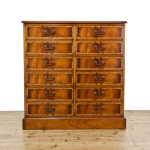 M-5166 Antique 20th Century Walnut Filing Cabinet Penderyn Antiques (2)