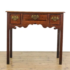 M-5187 Antique George III Country Oak Lowboy Pendery Antiques (2)