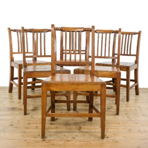 M-5190 Set of Six 19th Century Provincial Elm Chairs Penderyn Antiques (1)