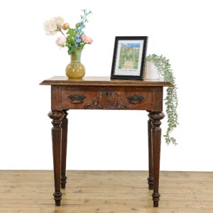 M-5204 Antique Victorian Carved Oak Side Table Penderyn Antiques (1)