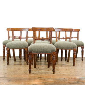 M-5207 Antique Set of Eight Arts and Crafts Oak Dining Chairs Penderyn Antiques