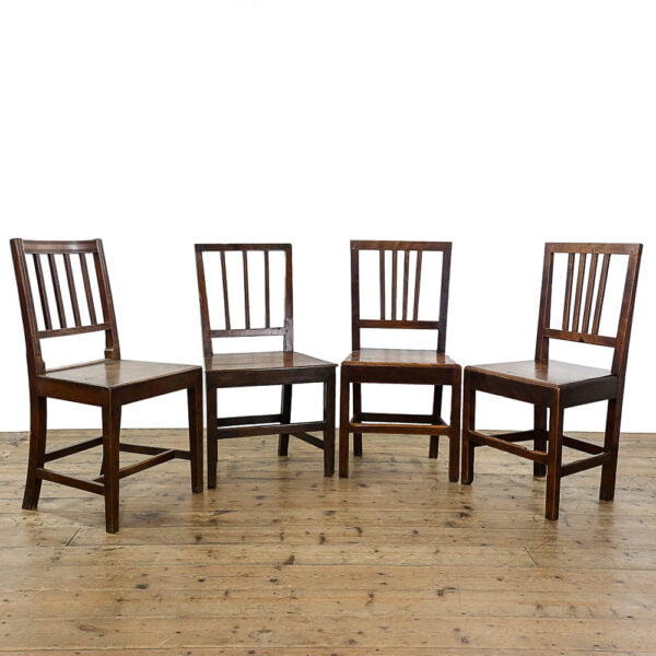 M-4949 M-5162 Set of Four Antique 19th Century Oak Farmhouse Chairs Penderyn Antiques 1