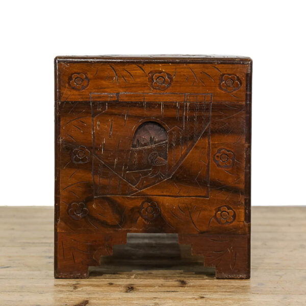 M-5127 Antique Early 20th Century Oriental Carved Camphor Wood Trunk Penderyn Antiques 5