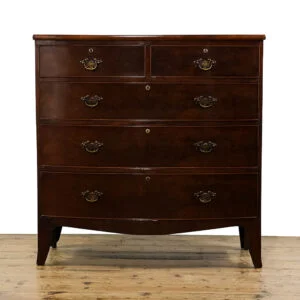 M-5130 Antique Mahogany Bow Front Chest of Drawers Penderyn Antiques (1)