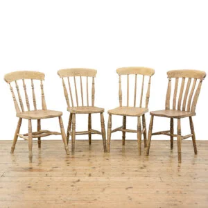 M-5226 Harlequin Set of Four Antique Pine Kitchen Chairs Penderyn Antiques (1)