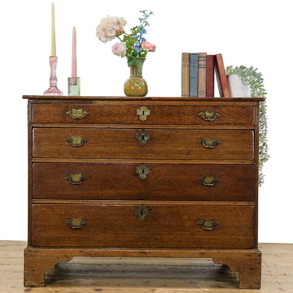M-5237 Antique George III Oak Chest of Drawers Penderyn Antiques (1)
