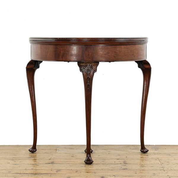 M-5254A Vintage Mahogany Demi Lune Card Table Penderyn Antiques (2)