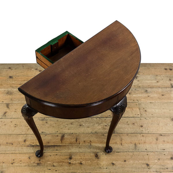M-5254A Vintage Mahogany Demi Lune Card Table Penderyn Antiques (7)