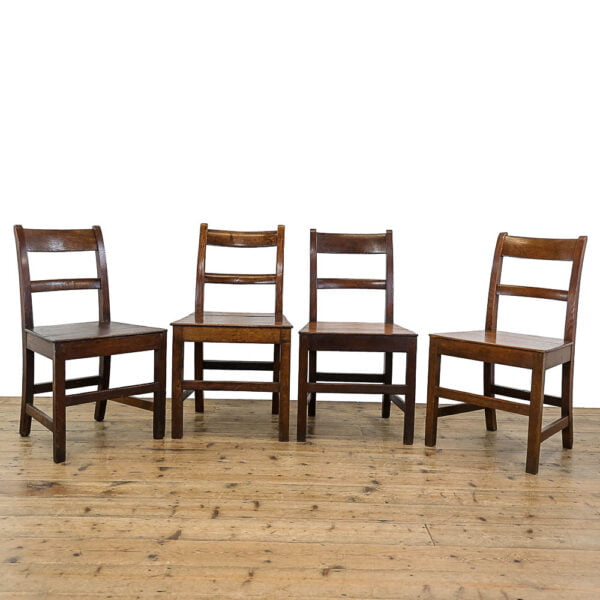 Antique Set of Four Welsh Oak Farmhouse Chairs Penderyn Antiques (1)
