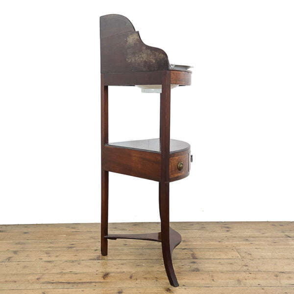 M-5266 Antique 19th Century Mahogany Bow Front Corner Stand Penderyn Antiques 2