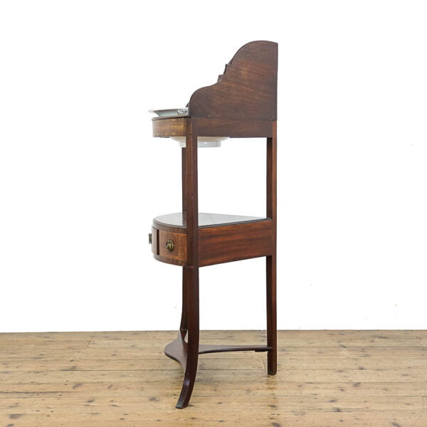 M-5266 Antique 19th Century Mahogany Bow Front Corner Stand Penderyn Antiques 4