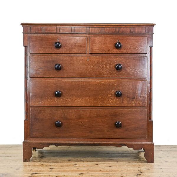 M-5267 Antique 19th Century Oak Chest of Drawers Penderyn Antiques (1)