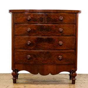 M-5271 Antique Victorian Mahogany Bow Front Chest of Drawers Penderyn Antiques 1