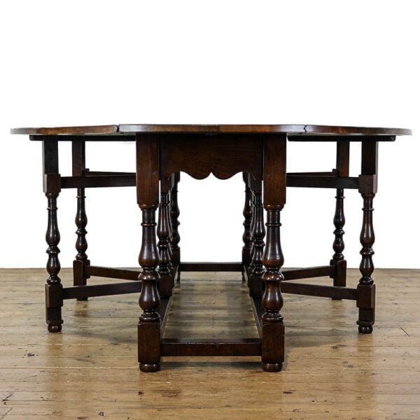 M-5308 Large Antique Oak Gate Leg Table Penderyn Antiques (6)