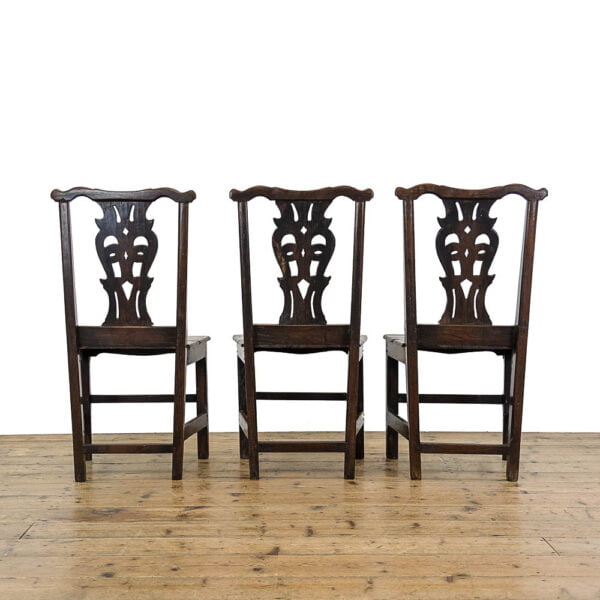 M-5313B Set of Three Antique Welsh Oak Dining Chairs Penderyn Antiques (3)