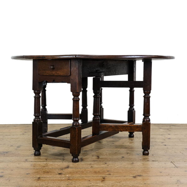 M-5314 Antique 18th Century Oak Gate Leg Table Penderyn Antiques (1)