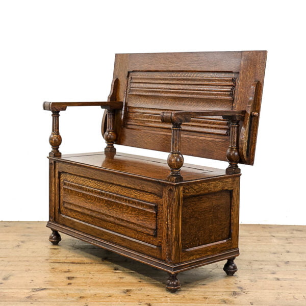 M-5330 Reproduction Oak Monks' Bench Penderyn Antiques (1)