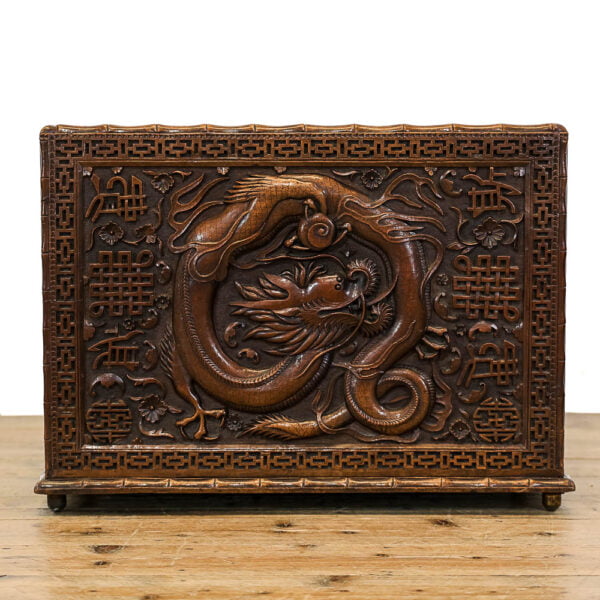 M-5335 Antique Oriental Carved Box Penderyn Antiques (2)