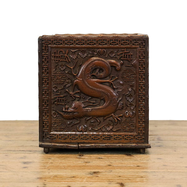 M-5335 Antique Oriental Carved Box Penderyn Antiques (3)
