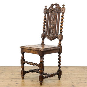 M-5329 Antique Late Victorian Carved Oak Chair Penderyn Antiques (1)